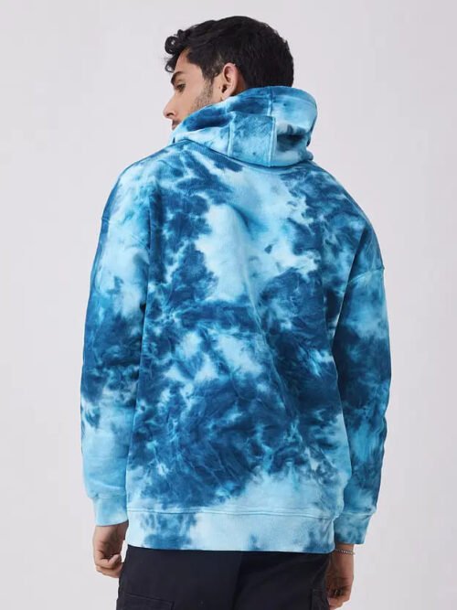 Electric Blue Men Oversized Hoodies - Image 2