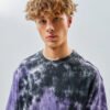 Men's Black & White Tie & Dye Oversized T-shirt - Image 4